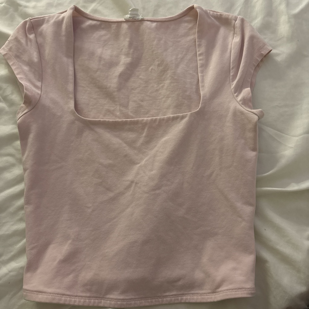 Garage Light Pink Square Neck Tee